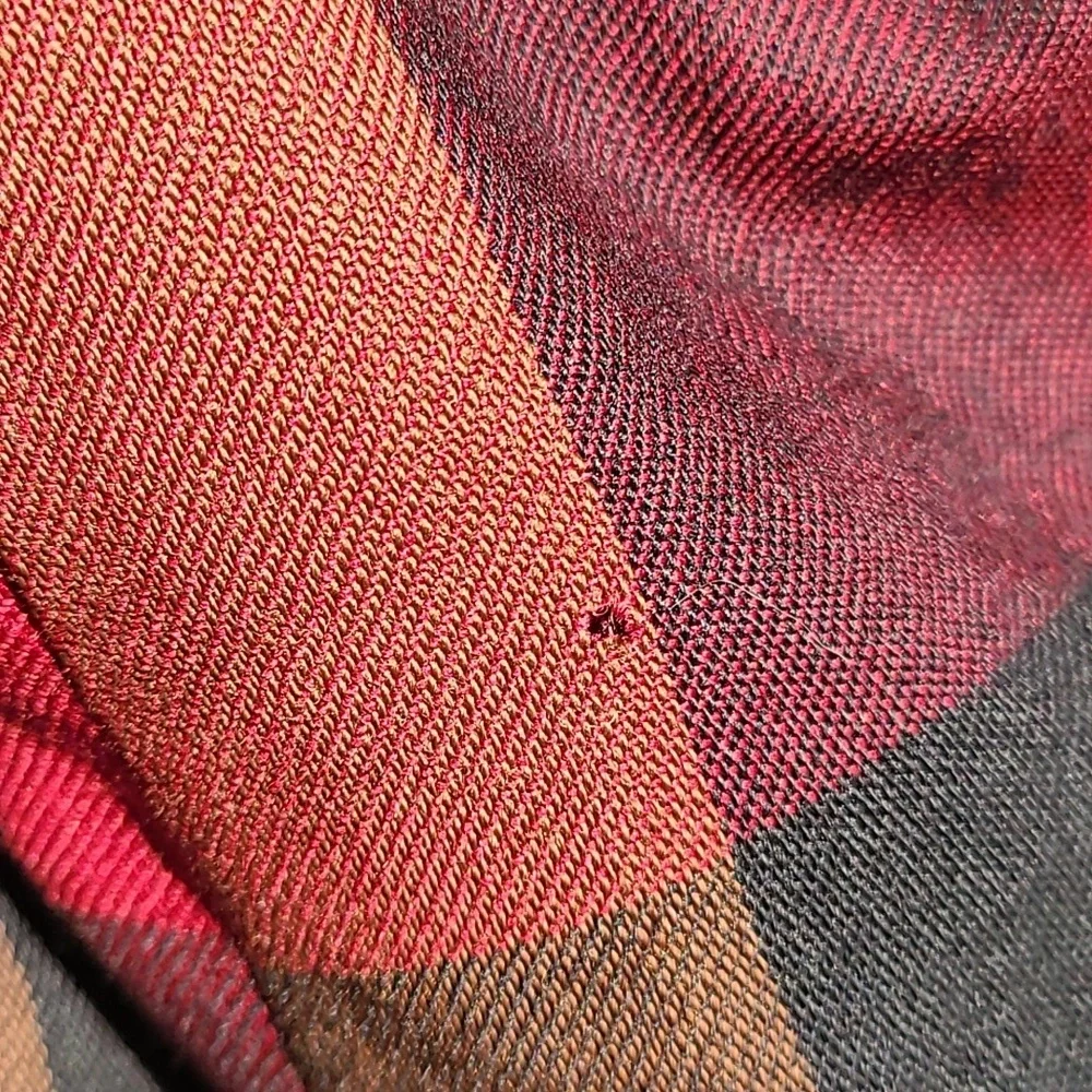 Vtg Wool Midi/Maxi Check Plaid Skirt Vintage Made in USA Austin Hill‎ Tiny Hole